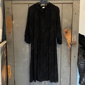 Aritzia Wilfred Small Black Appliqué Maxi Dress